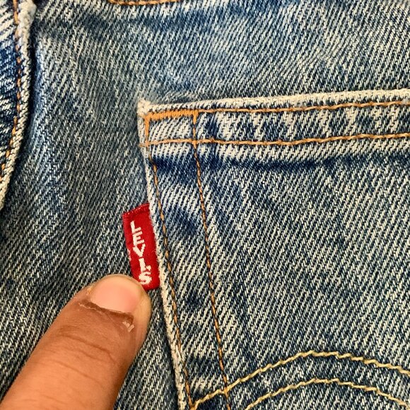 Levi's Big E Fly Button Size 30 Distressed Vintage 90s Y2K Light Denim Ripped - Picture 4 of 6